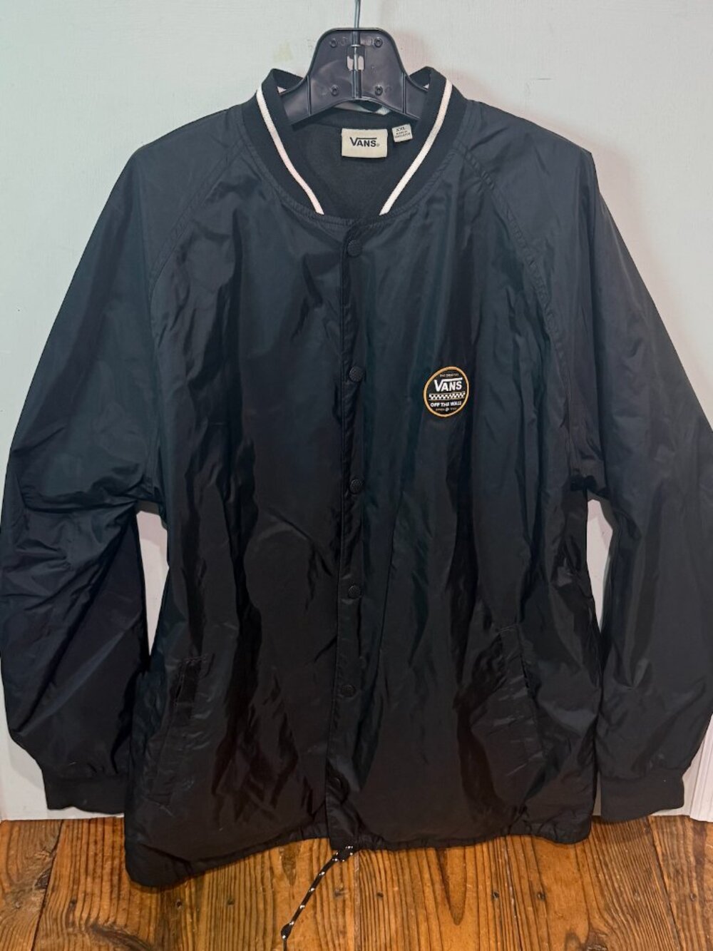 Vans Full-Snap Fleece-Lined Jacket Black Stackton Skating CLEAN Men's Size XXL